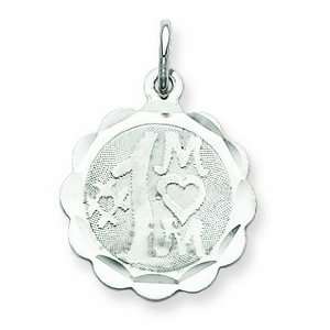  Sterling Silver #1 Mom Disc Charm Jewelry
