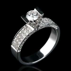  Holyland 1.8 CT REAL DIAMOND ENGAGEMENT ACCENTS RING 14K 