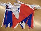 33ft 10 metres RED WHITE BLUE fabric bunting HANDMADE JUBILEE OLYMPICS 