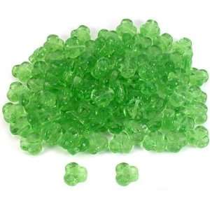  100 Green Czech Glass Flower Beads Beading Bead 9.5mm 
