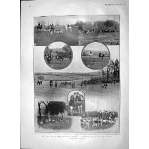  1903 HUNTING SEASON HOUNDS HORSES HUNTSMEN SPORT