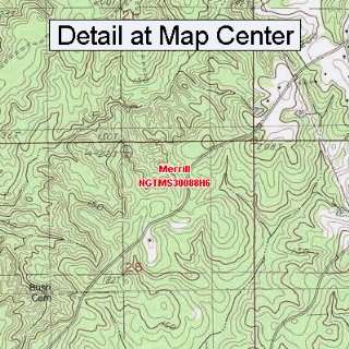   Topographic Quadrangle Map   Merrill, Mississippi (Folded/Waterproof