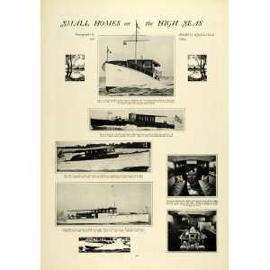  1925 Print Famous Houseboats Yachts Cruisers Sterling 