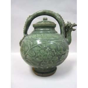  Longquan Kiln Dragon Handle Vine Pot. Song Dynasty 960 