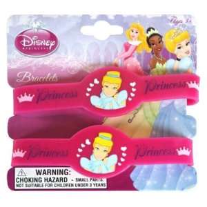  2pk Disney Princess Hot Pink Rubber Bracelets: Sports 