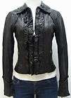 NWT Steve Madden Black Military Style Faux Leather Stylish Jacket. M 