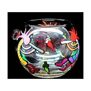 Chilies & Kokopelli Design   Hand Painted   19 oz. Bubble Ball with 