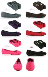NEW FASHION WOMENS FAUX SUEDE CASUAL BALLET FLAT SHOES   CHESS  