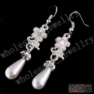5sets rhinestone&alloy&imitate pearl necklace&earring  