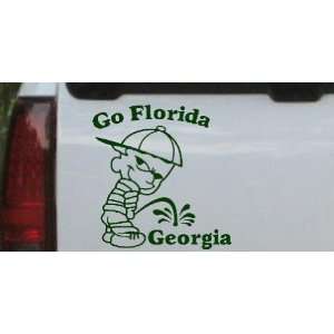 6in X 6in Dark Green    Go Florida Pee On Georgia Car Window Wall 