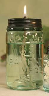 Unique Vintage Mason 1858 Fruit Canning Jar OIL LAMP  