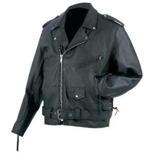  Solid Genuine Leather Motorcycle Jacket (Pick a SizeLarge 