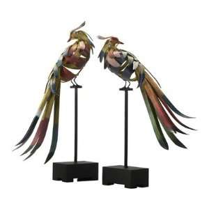  2 Piece Bird Figurine Set in Multi Color