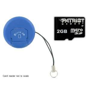 2GB Patriot microSD Memory Card + Reader (Pearl Shape Blue) compatible 