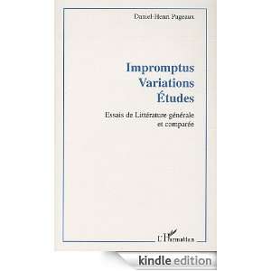 Impromptus Variations Etudes  Essais de littérature générale et 
