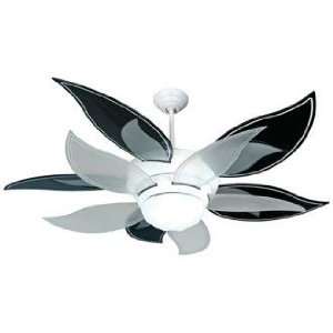  52 Craftmade Bloom White With Black Blades Ceiling Fan 