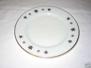 Vintage JAJ England Black Snowflake Dinner Plates  