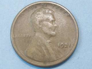 Lincoln Head Wheat back Cent Penny 1921 S Coin Vintage  