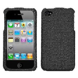  iPhone 4 4G Black Full Diamond Bling Hard Case Cover Protector (free 