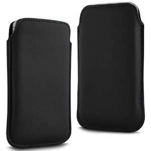   Leather Pouch Case Cover For iPhone 4 4G 4S   Black Electronics