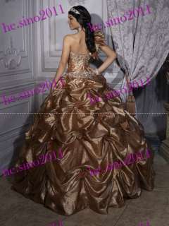 New 2012 Strapless Quinceanera Dress Embroidery Prom Ball Pageant 