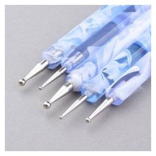 2way Dotting Pen Marbleizing Tool Nail Art Paint Blue A2 by 