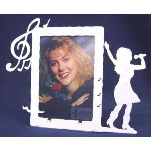  Female Western SINGER 3X5 Vertical Picture Frame   WHITE 