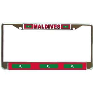  Maldives Maldivian Flag Chrome Metal License Plate Frame 