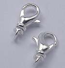 14mm Long Silver Plated Brass Lobster Claw Trigger Clasp with Swivel 