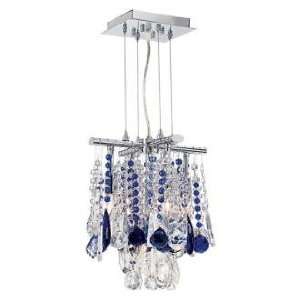  Luminous 11 Wide Blue and Clear Crystal Chandelier: Home 