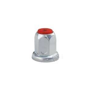  60 Chrome Lug Nut Covers with Red Top Reflectors, Flanged 