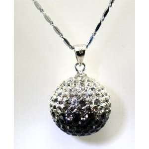   16mm Ball Pendant Multi Color   Jet,black Diamond,crystal: Jewelry