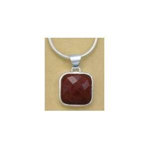   ONLY w/15mm Square Faceted Rough Cut Ruby, 1 in (incl bail) Jewelry