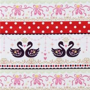  swan couple in love fabric ballet shoes by Kokka Japan 