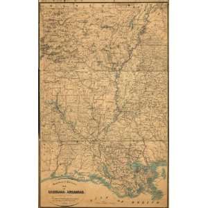 Civil War Map Map of Louisiana & Arkansas. Prepared under direction of 