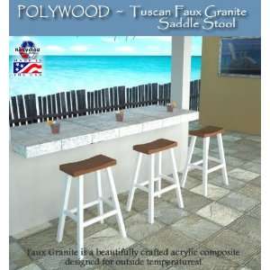  POLYWOOD Tuscan Faux Granite Saddle Stool (Counter Height 