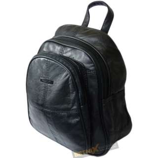 Ladies Black Leather Backpack rucksack travel bag NEW  