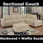 Soft Fabric Sectional Couch 2 Pc Set Waffle suede w/ Reversible L/R 