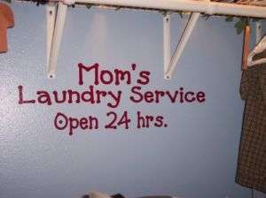 MOMS LAUNDRY SERVICE Vinyl Wall Lettering Laundry Room  