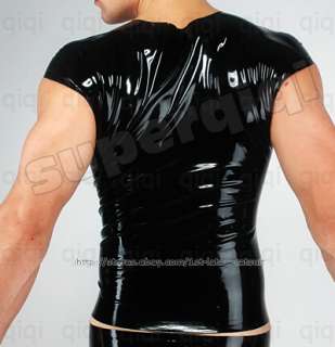 Latex rubber 0.8mm Tank Vest Top sports suit catsuit undershirt shirt 