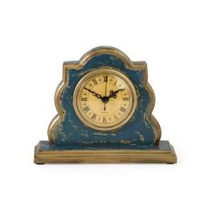    Inspired Blue and Gold Decorative Table Clock: Home & Kitchen