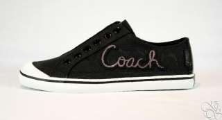 COACH Keeley 12CM Signature C Black Slip On Loafer Sneakers Shoes 
