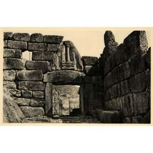  Lion Gate Lionesses Ruin   Original Photogravure