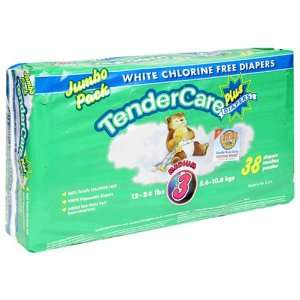 TenderCare White Chlorine Free Plus Diapers, Jumbo Pack, Medium, Size 