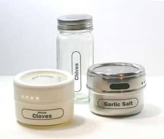 CLEAR LABELS  USE ON STAINLESS, POLY & GLASS SPICE JARS  