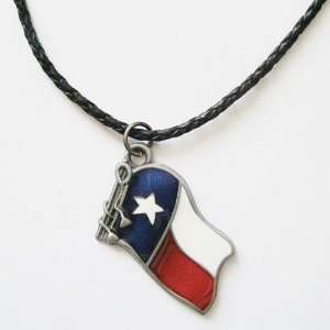  Texas Flag Leather Cord Necklace   Brand New Everything 