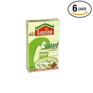 Laziza Pistachio Custard Powder, 300 Gram Boxes (Pack of 6)  