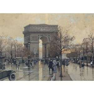   The Arc de Triomphe, Paris, By Galien Laloue Eugene