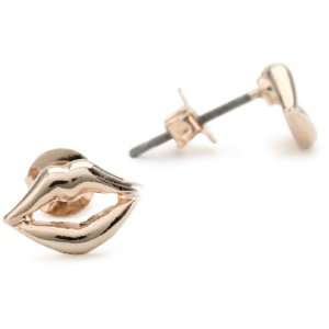    Jules Smith Kiss Kiss Rose Gold Kiss Stud Earrings: Jewelry