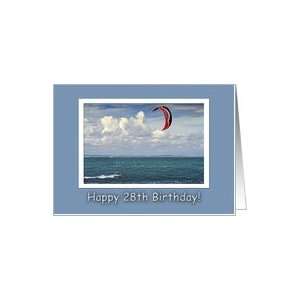  Kite surfing   Happy 28th Birthday Card: Toys & Games